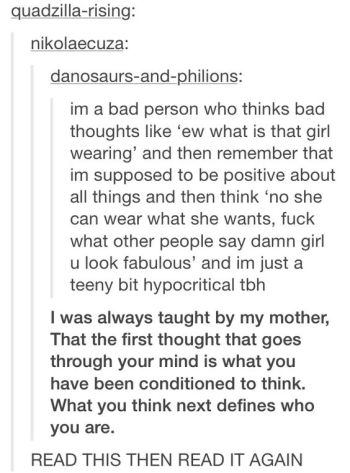 First thought is conditioning. Second thought is you. Tumblr